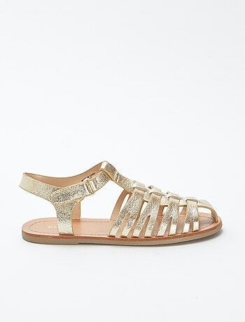 Sandales multi-brides dorées