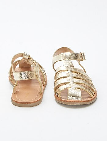 Sandales multi-brides dorées