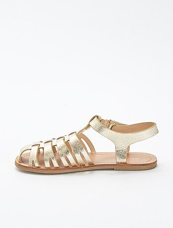 Sandales multi-brides dorées
