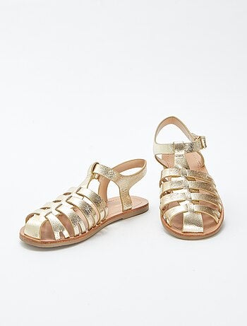 Sandales multi-brides dorées