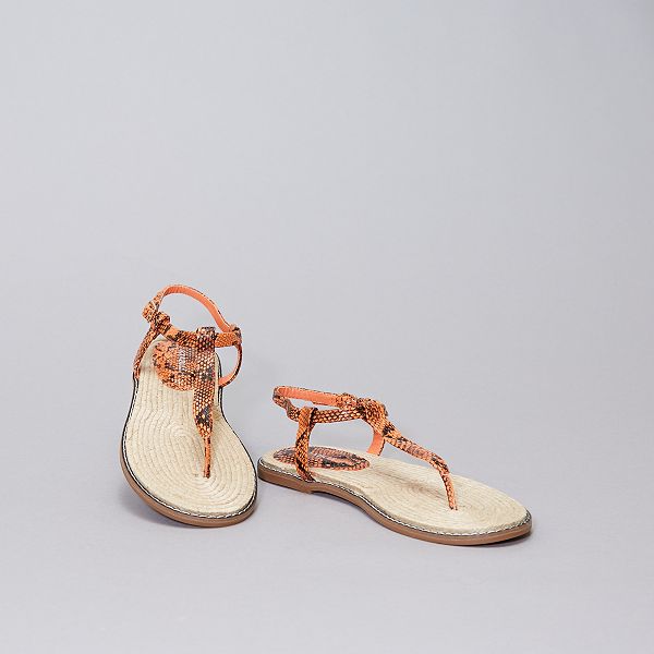 sandales orange femme