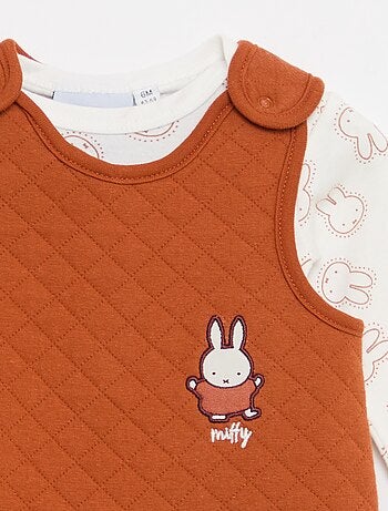 Set barboteuse nuit avec pieds 'Miffy' + body manches longues