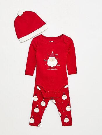 Set body + legging + bonnet Noël en coton