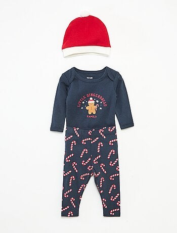 Set body + legging + bonnet Noël en coton
