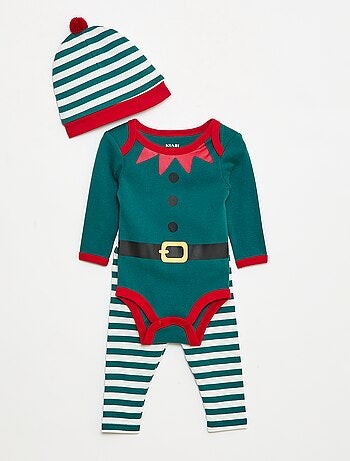 Set body + legging + bonnet Noël en coton