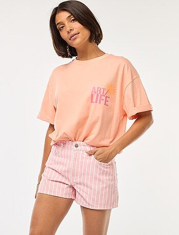 Short à rayures