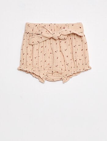 Short à taille élastiquée avec ceinture à nouer