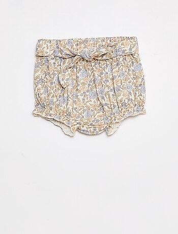 Short à taille élastiquée avec ceinture à nouer