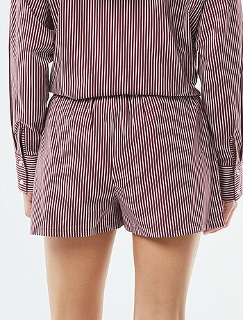 Short court rayé en popeline