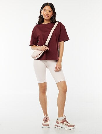 Short cycliste en maille côtelée