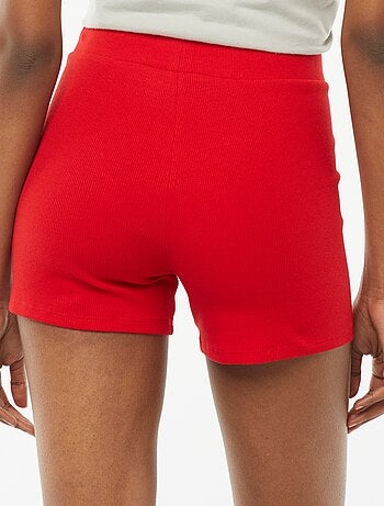 Short cycliste en maille côtelée