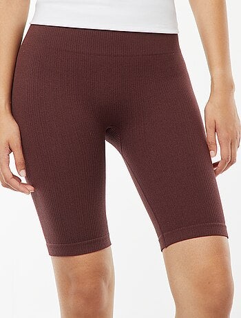 Short cycliste en maille côtelée