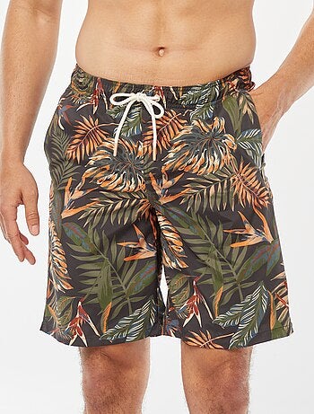 Short de bain imprimé tropical