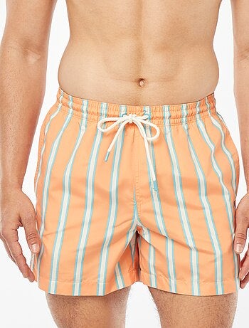 Short de bain rétro à larges rayures