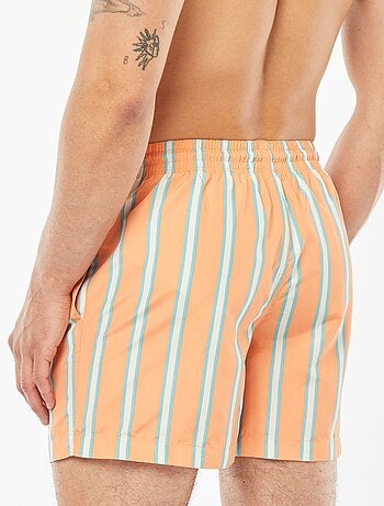 Short de bain rétro à larges rayures