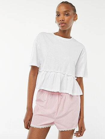 Short de pyjama avec base en dentelle