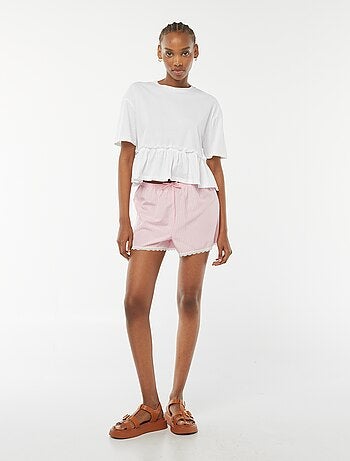 Short de pyjama avec base en dentelle