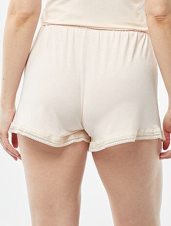 Short de pyjama fluide avec broderies