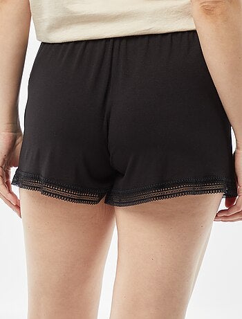 Short de pyjama fluide avec broderies