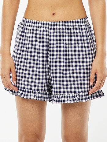 Short de pyjama vichy et base volantée