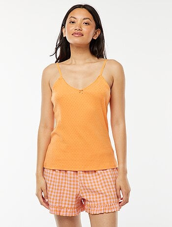 Short de pyjama vichy et base volantée