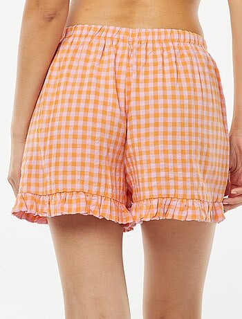Short de pyjama vichy et base volantée