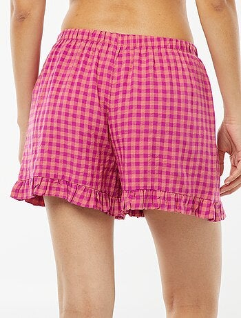 Short de pyjama vichy et base volantée