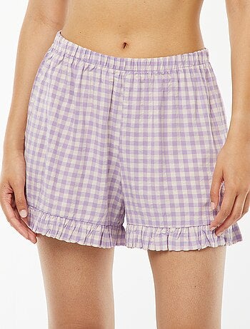 Short de pyjama vichy et base volantée