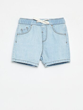 Short en denim avec taille élastiquée
