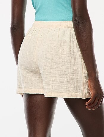 Short en gaze de coton uni