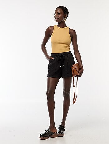 Short en gaze de coton uni