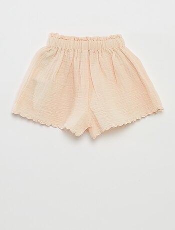 Short en gaze de coton volanté