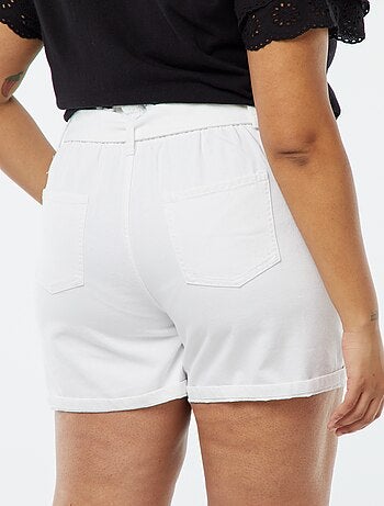 Short en jean taille haute avec ceinture