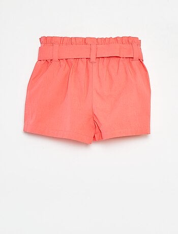 Short en popeline avec ceinture