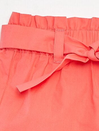 Short en popeline avec ceinture