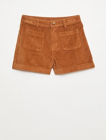 Short en velours côtelé avec 2 poches plaquées