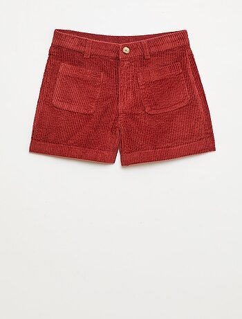 Short en velours côtelé avec 2 poches plaquées