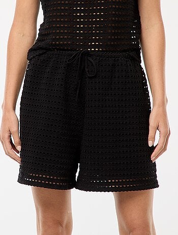 Short large en maille crochet