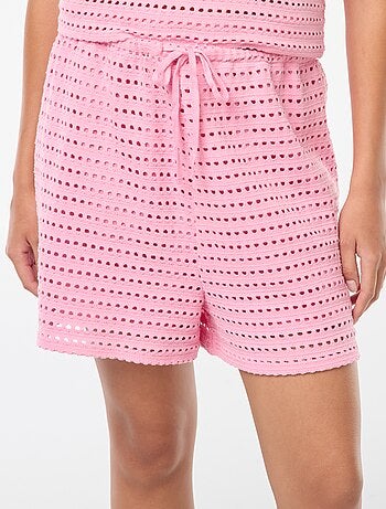 Short large en maille crochet