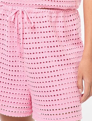 Short large en maille crochet