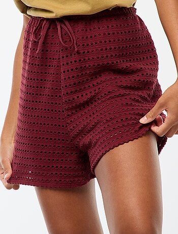 Short large en maille crochet