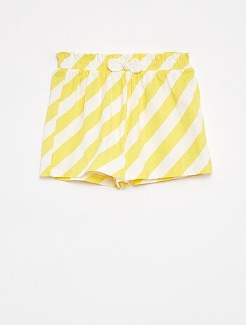 Short léger à motif avec nœud fantaisie