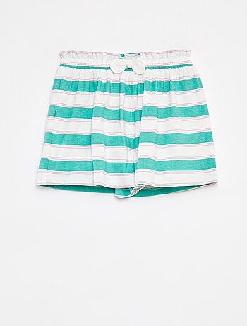 Short léger à motif avec nœud fantaisie