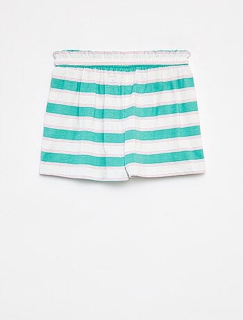 Short léger à motif avec nœud fantaisie