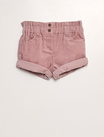 Short paperbag en velours côtelé