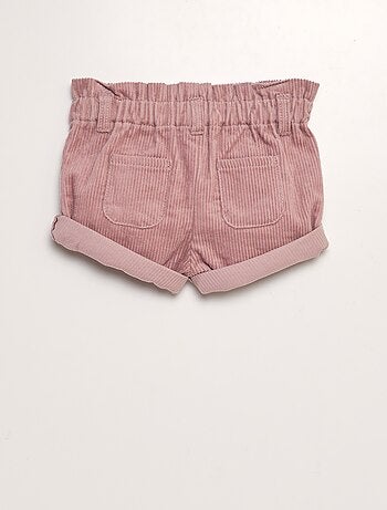 Short paperbag en velours côtelé