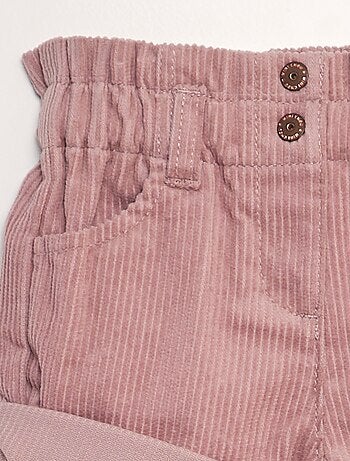 Short paperbag en velours côtelé