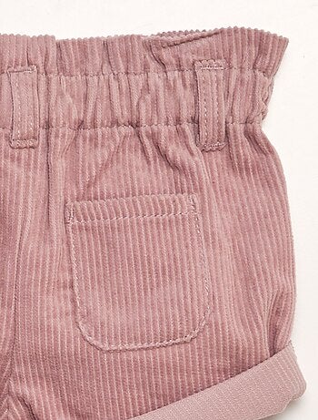 Short paperbag en velours côtelé