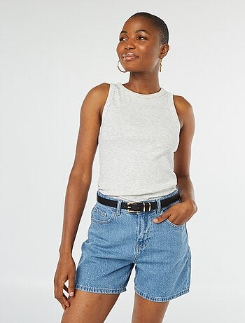 Short taille haute en jean
