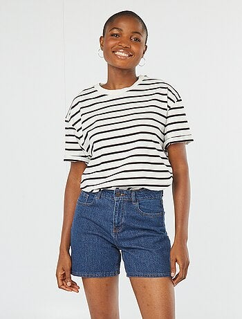 Short taille haute en jean